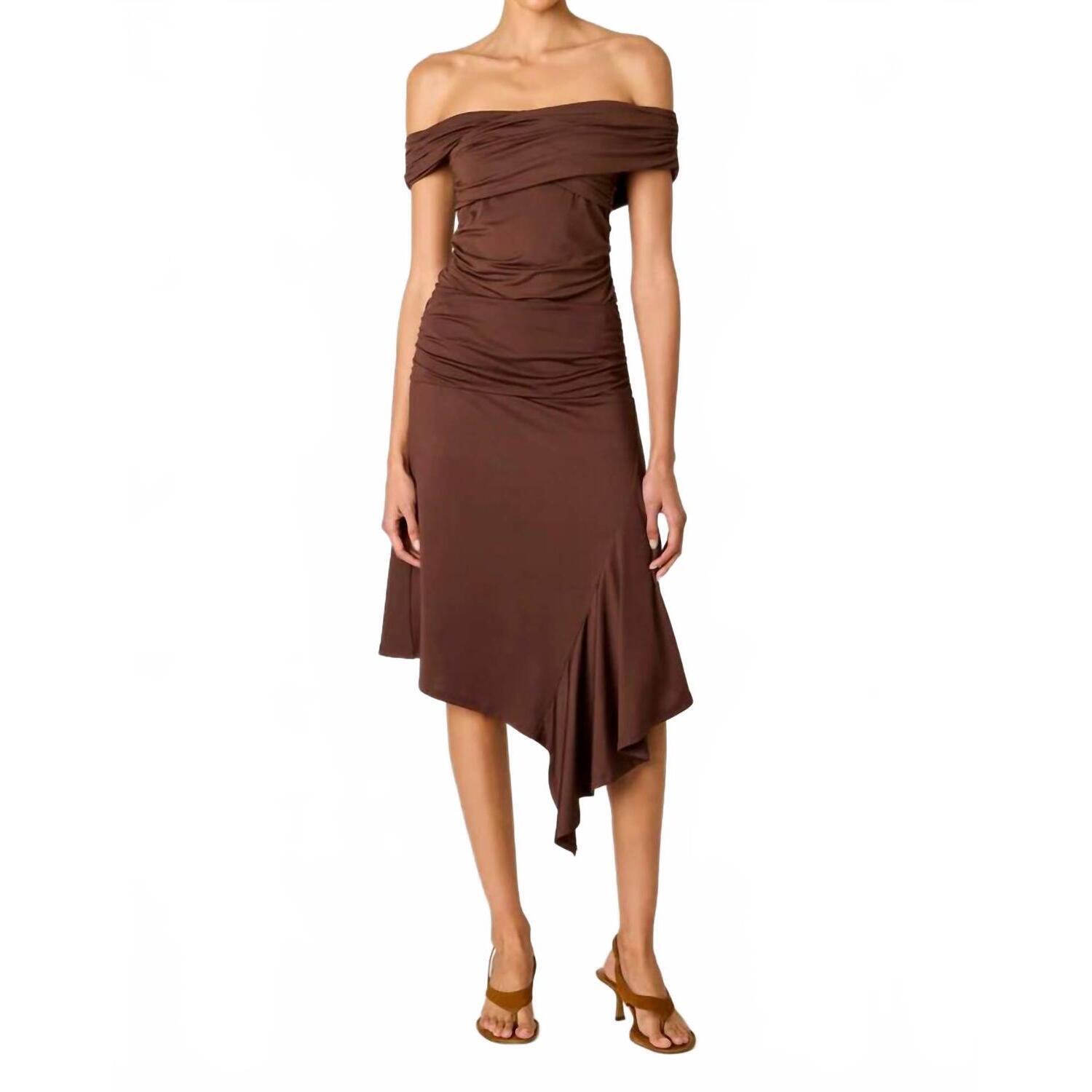 New Nia Vine Asymmetrical Skirt In Chocolate